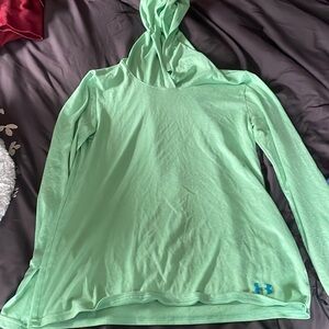 Green Under Armour hooded T-shirt